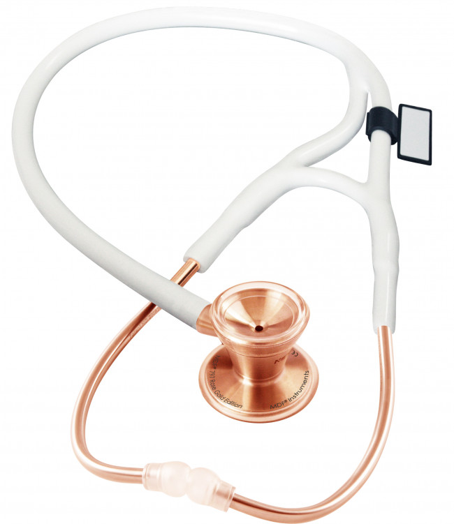 MDF Classic Cardiology Dual Head Stainless Steel Stethoscope -Gold Edition- Rose Gold White (MDF797RG29)