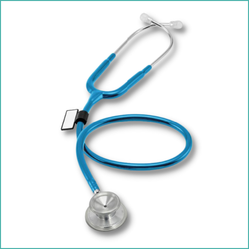 MDF Acoustica Lightweight Dual Head Stethoscope- Bright Blue (c)