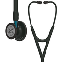 Littmann Cardiology IV Diagnostic Stethoscope, Black-Finish Chestpiece, Black Tube, Blue Stem and Black Headset, 27 inch, 6201