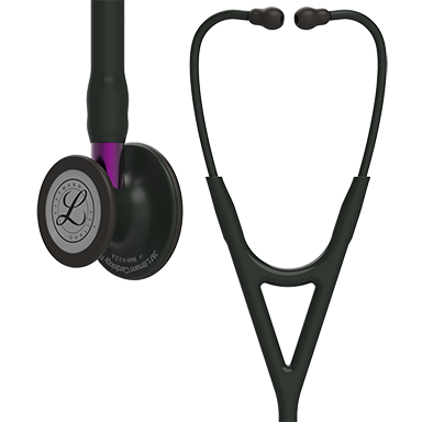[LITT_6203] Littmann Cardiology IV Diagnostic Stethoscope,  Black-Finish Chestpiece, Black Tube, Violet Stem and Black Headset, 27 inch, 6203