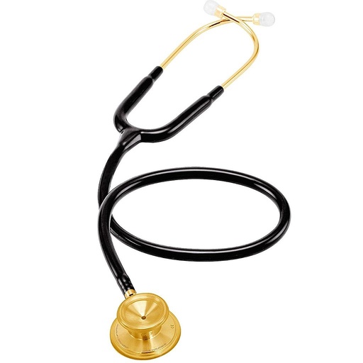 [MDF_STETH_MDF747XPK11] MDF Acoustica Lightweight Dual Head Stethoscope- Black and Gold (MDF747XPK11)