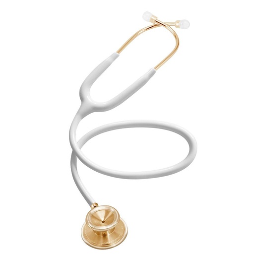 [MDF_STETH_MDF747XPK29] MDF Acoustica Lightweight Dual Head Stethoscope- White and Gold (MDF747XPK29)